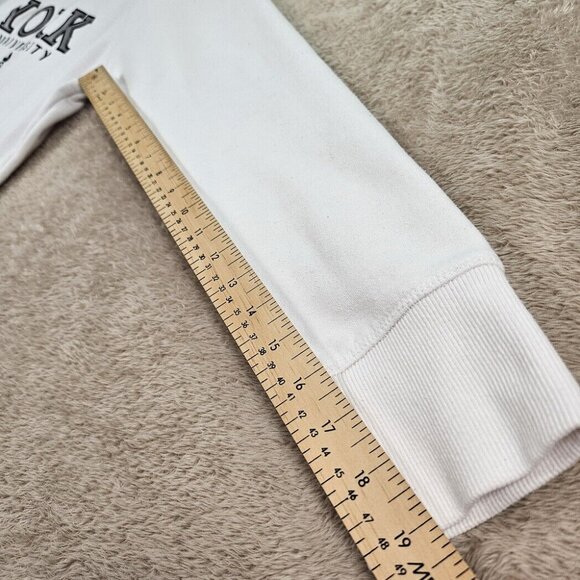 York University Sweatshirt Embroidered Crest Logo White Long Sleeve Womens Sz L - Picture 4 of 10